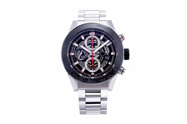 

new xf sport luxury mens watch full chronograph sapphire stainless steel case mechanical hollowing out thickness 17mm diameter 45mm, Slivery;brown