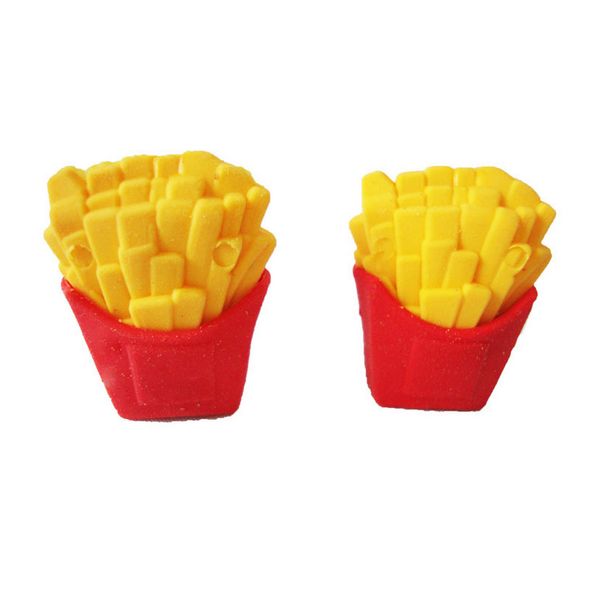 

french fries rubber eraser removable eraser stationery school supplies apelaria gift toy for kids penil eraser toy gifts
