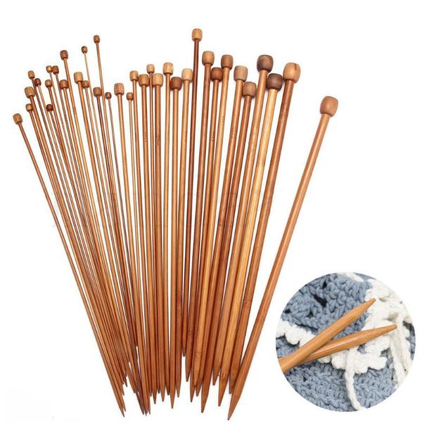 

36pcs/lot circular sweater knitting needle wooden made single needle tip point wool yarn set 36 25 cm long, Black