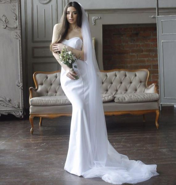 Simple Mermaid Wedding Dresses 2019 Bodycon Bride Dress Cheap