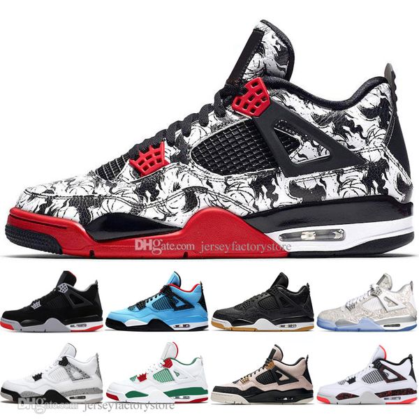 

2019 new arrial bred 4 4s what the cactus jack laser wings mens basketball shoes denim blue eminem pale citron men sports designer sneakers