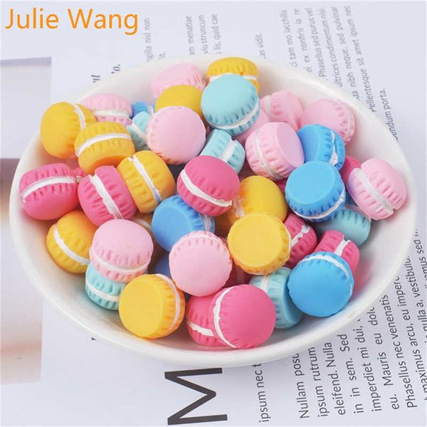 

julie wang 20pcs resin cream french dessert macaron cake charms pendants jewelry making accessory table props, Bronze;silver