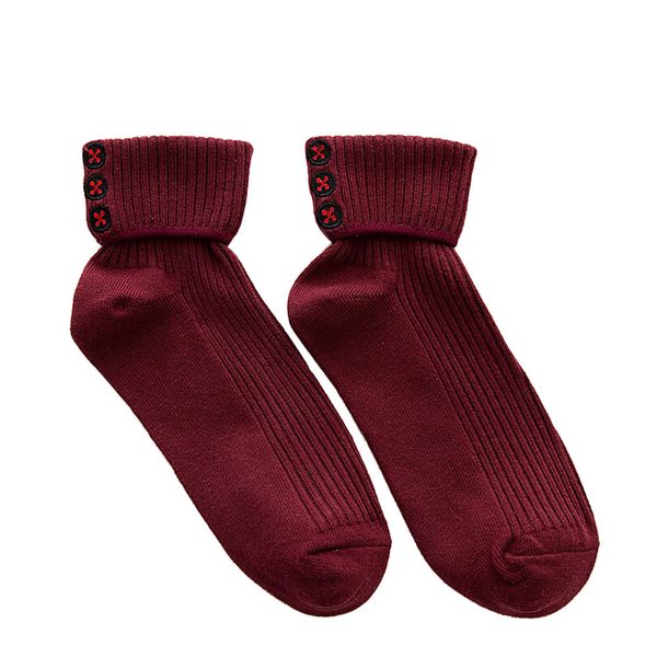 2019 Women Button Print Socks Ladies Comfortable Cotton Socks