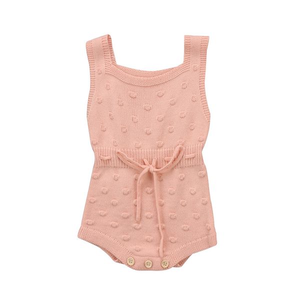 

new lovely newborn baby girls clothes sleeveless knitting romper o-neck jumpsuit outfits clothes, Blue