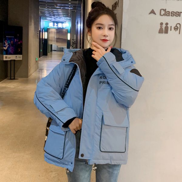 

ewq]thick warm loose ladies plus coat long-sleeved hooded fashion trend ladies down jacket 2019 autumn winter new 7 color ql007, Tan;black