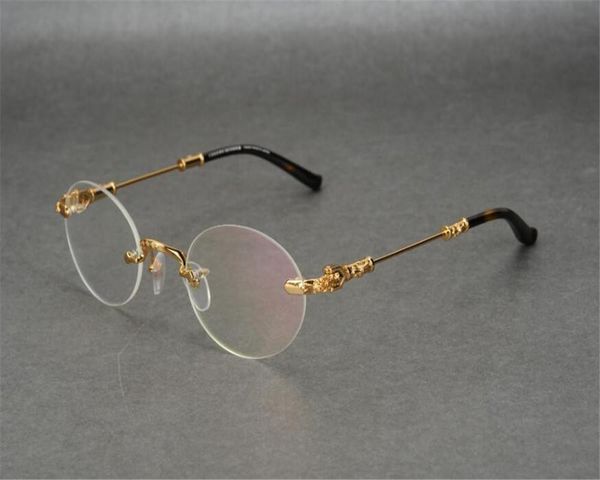 

vintage business design oval rimless alloy optical eyeglasses frame silver gold brand myopia hyperopia goggle eyewear