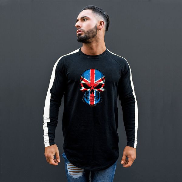 

sublimation fitnessapparel men's fitness long sleeve sweatshirt, Black