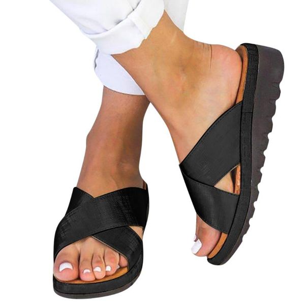 

sawtooth slippers summer womens non-slip strap wedges shoes open toe thick bottom roman slippers beach shoes for lady, Black