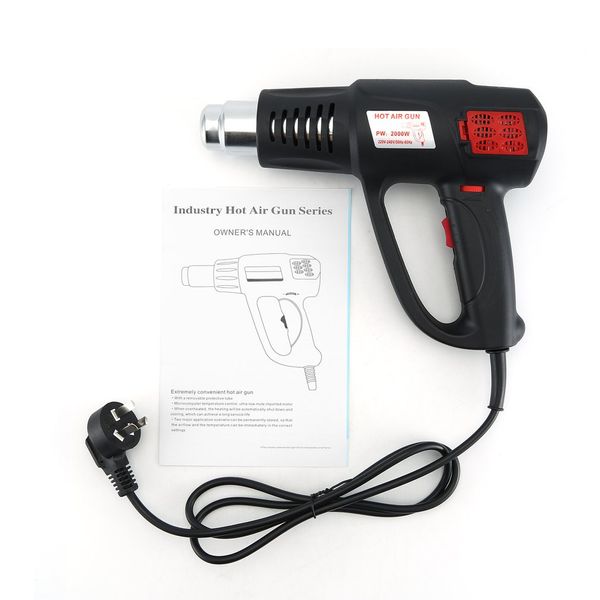 

2000w electric industrial heat air gun tool temperature adjustable heat blower shrink paint stripper thermal power tool