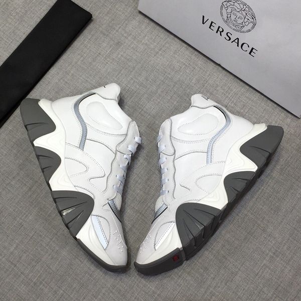 

new style high-end luxury men's casual basketball sneakers fashion design brand platform men's shoes classic vintage medusa patter, Black