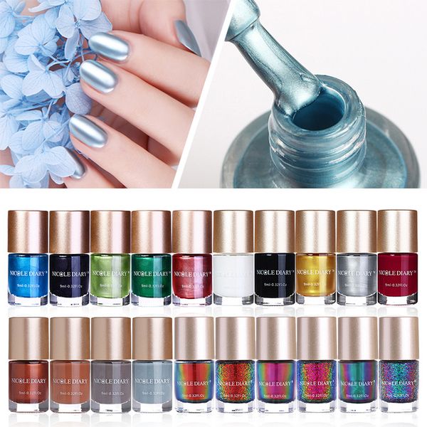 

5/6/8 bottles nicole diary nail polish chameleon iridescent flakies polish/stamping/shiny metallic nail art lacquer