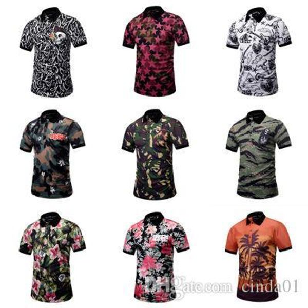 

летняя короткая мужская рубашка камуфляж дизайнер 3d печать мужские рубашки мужской забавный пляжный стиль топ футболка мода футболка, White;black