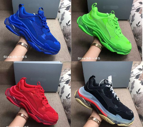 

2020 triple-s designer paris 17fw triple s sneakers for men women black red white green casual dad shoes tennis increasing sneakers 36-45