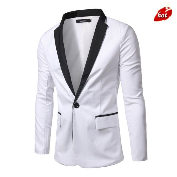 

new style men's fashion splicing suit men's winter coat casual suit men blazers wedding suits tailor blazer for men o8r2, White;black