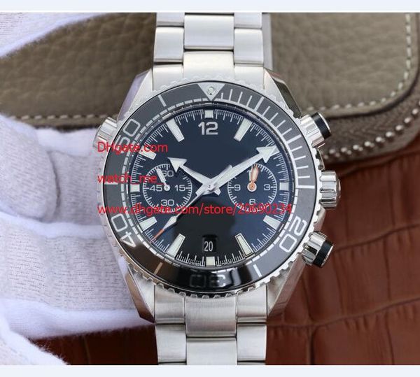 

luxury wristwatches quartz chronograph 45mm black bezel dial planet date professional axial sport satch men's watch watches, Slivery;brown