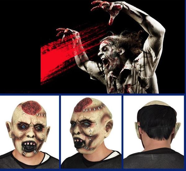 Новые Призрачная маска для мозга Хеллоуин монстр Страшные маски Латексные маски дьявола необычная маскарадная вечеринка с поставщиком Ужас Зомби Террор опора