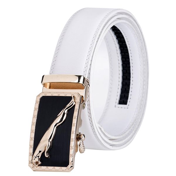 

new alloy automatic buckle belts for men white male real genuine leather belt for business cinturones para hombre cuero 2019, Black;brown