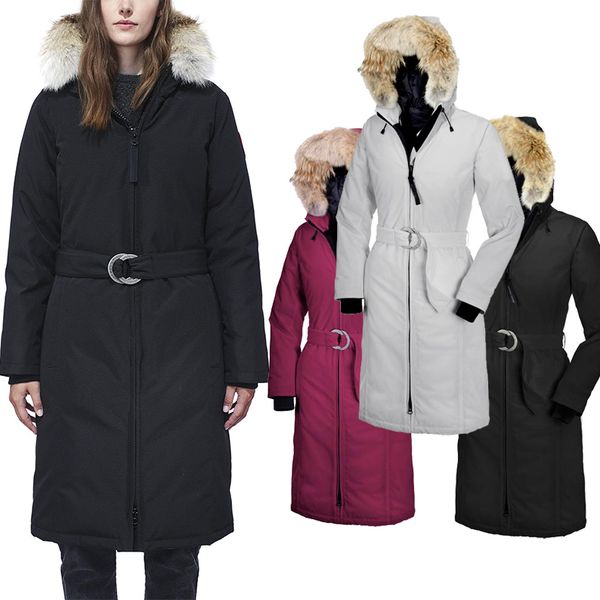 

women's canada brand real fur down parka whistler winter hooded warm coat windbreaker luxury designer parkas outdoor warm down coat, Black