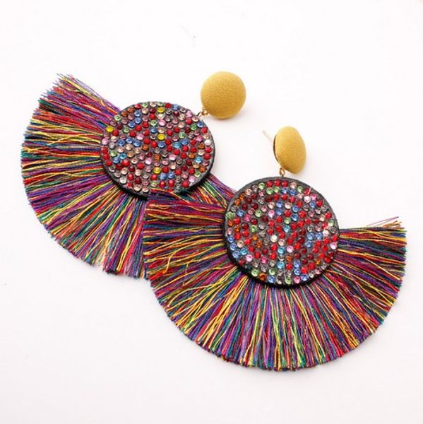 

womens waterdrop earrings cotton tassel beading bohemian style women stud earrings jewelry gifts for christmas , valentines day, Silver