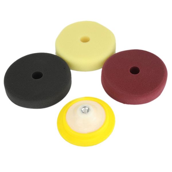 

4 pcs 5 inch round sponge buffing polishing pad kit soft and fine workmanship no damage to car surface fit for car polisher