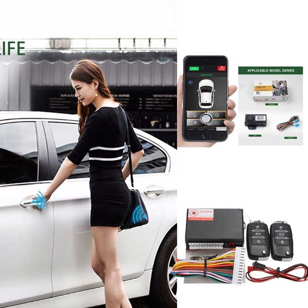 

keyless entry central locking auto smartphone remote smart key android passive trunk+remote car alarm system for hummer h3