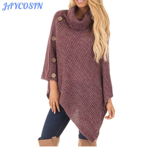 

jaycosin clothes women winter solid color sweater women invierno 2019 loose long sleeve irregular knitwear pullover feminino 729, White;black