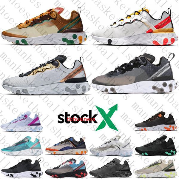 

stock x react element 55 87 undercover men women running shoes tour yellow bright blue orange pee mens designer sneakers trainers shoes