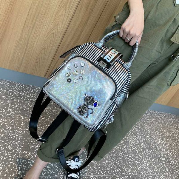 

backpack women 2020 new popular diamond bag ladies fashion bright contrast color backpack multipurpose casual handbag travel bag
