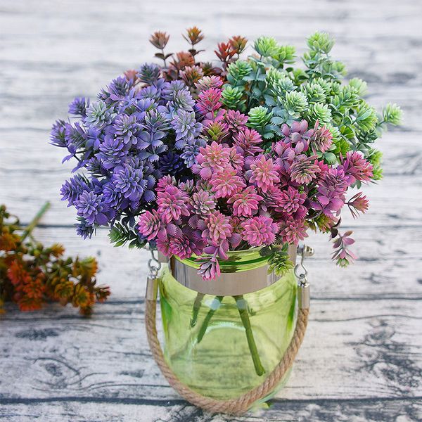 

wedding decoration 28 heads succulents artificial plants fall fake leaves plastic succulent plants lotus grass for garden