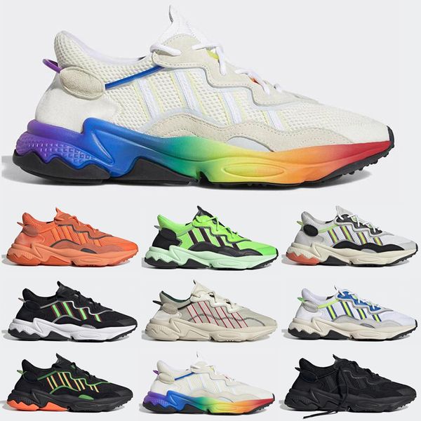 

running shoes pride for mens women ozweego halloween tones cloud white solar green bold orange triple black trainer sports sneakers 36-45