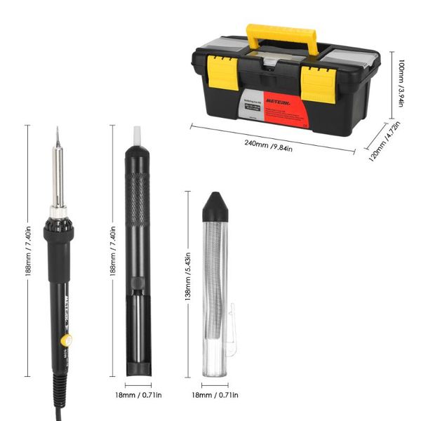

meterk 14 in 1 electric soldering iron kit 60w adjustable temperature welding soldering iron +5pcs tips welding repair tool