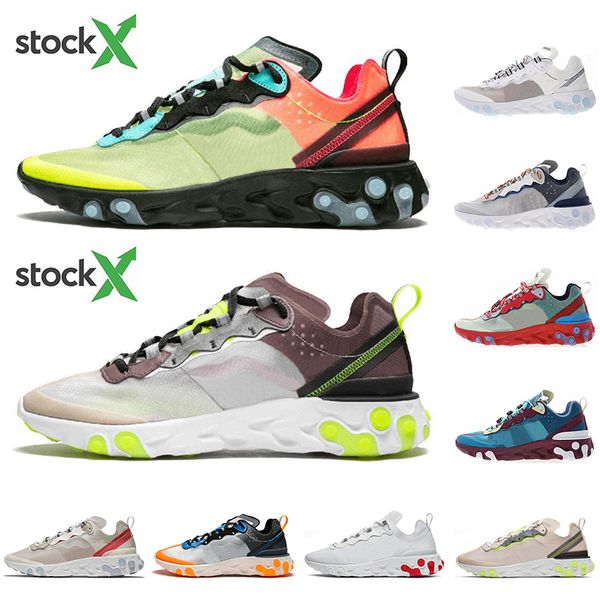 

react element 87 55 stock x undercover running shoes volt racer pink sail mens trainers designer sports sneakers runner with socks, White;red