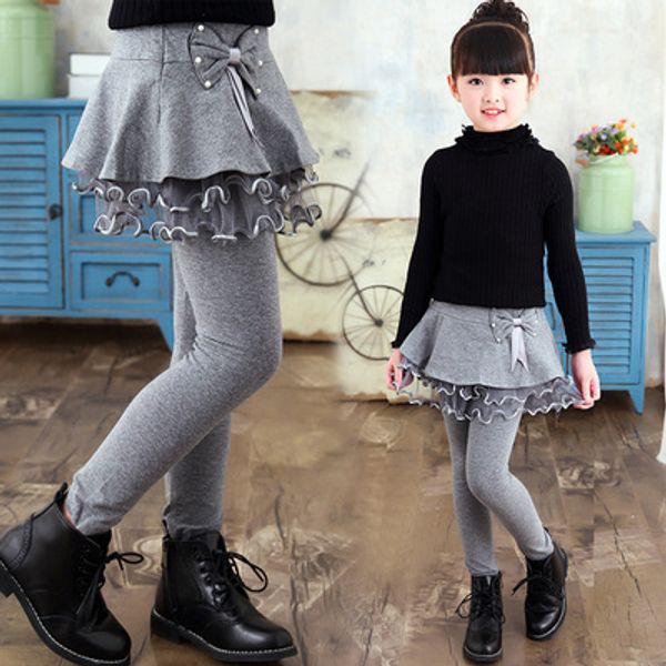 

spring and autumn girls pants fake two pieces of pure cotton 3-4-5-6-7-8-year-old 9-year-old baby pants wearing siste girls, Blue