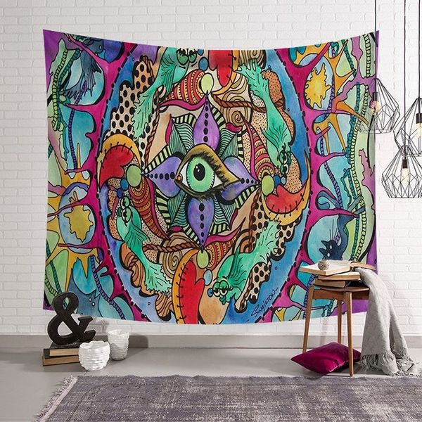 

home colourful face oil painting mandala tapestry gypsy hippie wall hanging dorm cover bedspread yoga mat moroccan decor