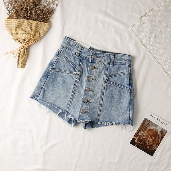 

summer shorts for women 2020 high waist casual denim shorts a line short slim jean plus size single breasted wash skirts, White;black