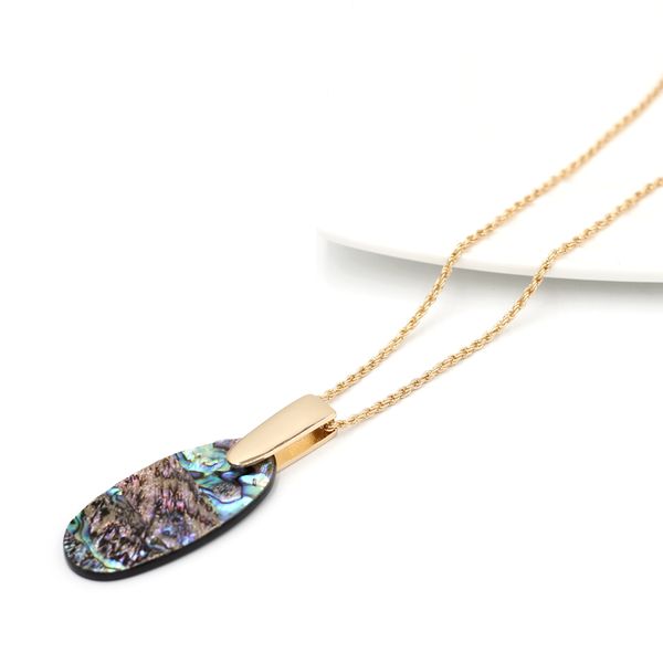 

abalone slide long big oval ацетат ожерелье vertical bar leopard ожерелье женщины подарков оптовая продажа ювелирных изделий, Silver