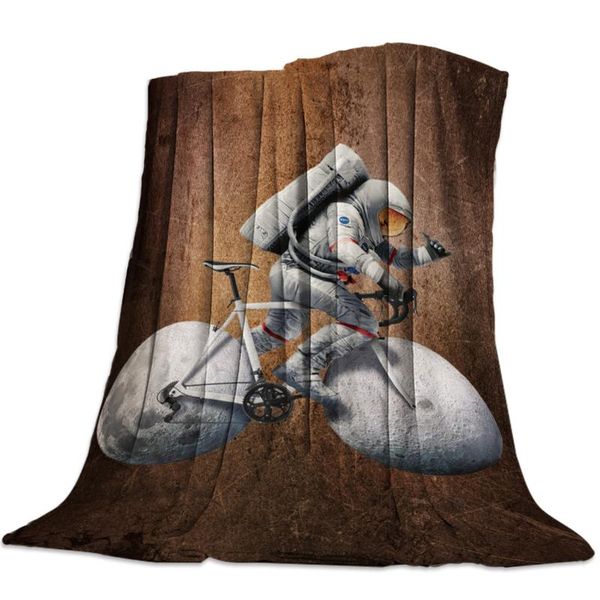 

браун астронавты езды велосипеды throw одеяло диван-кровать throw одеяло kid взрослый тепло для кровати ватки ткани