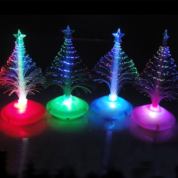 

fiber optic christmas trees holiday festival gift mini usb rgb colorful led christmas decoration figurines kids night ligh