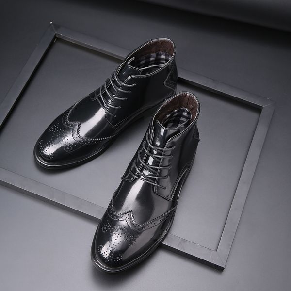 

38-48 leather boots men comfortable fashion 2019 men shoes #sy769, Black