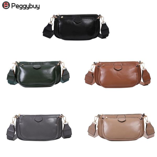 

3pcs fashion pu leather women clutch handbag solid color shoulder crossbody bags torebki damskie