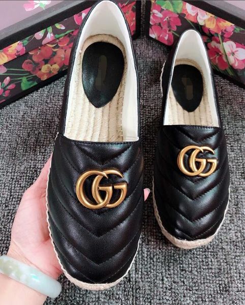 

Women 039 ca ual hoe female fa hion neaker leather loafer hoe woman traw plait thick fi herman hoe with box a1