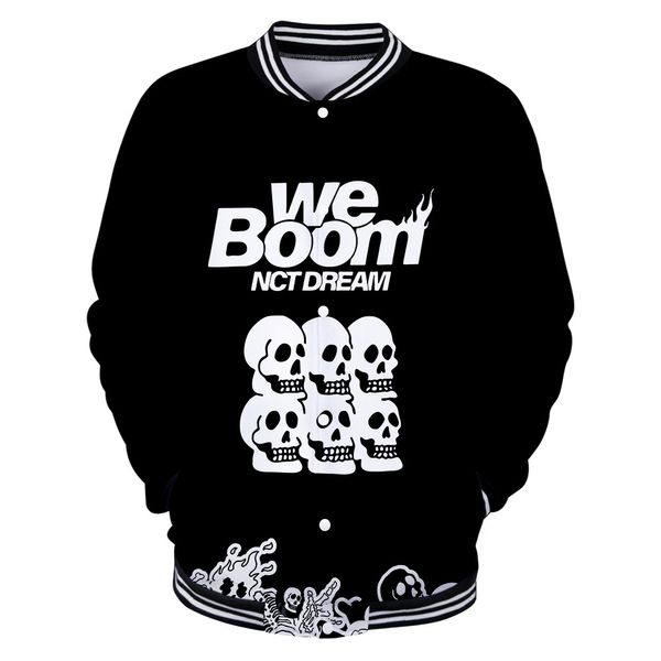 

kpop nct dream 2019 new album we boom 3d print baseball uniform men/women harajuku baseball jackets clothes, Black;brown