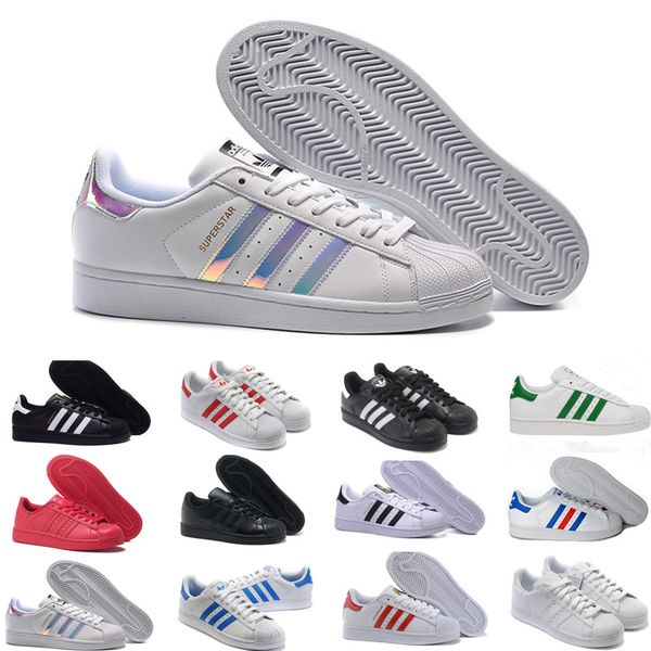 

2018 Суперзвезда Оригинальный Белый Голограмма Радужный Юниор Золото Superstars Кроссо