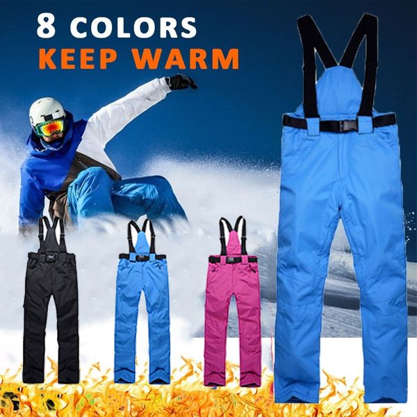 

new cotton 3 color windproof game sweatpants strapless pants snow mountain snowboard ski pants outdoor sport anti fog durable