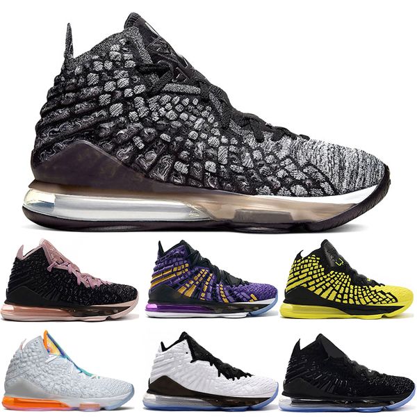 

wholesale lebron 17 mens basketball shoes black white future 17s sports sneakers trainers athletic black white future fashion mens size 7-12