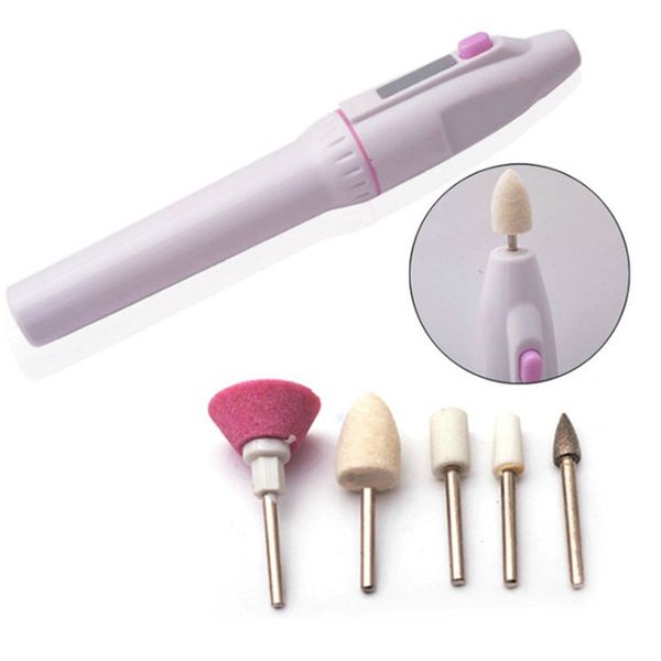 

nail tools mini 5 in 1 manicure combination nail trimming kit electric art pedicure portable polish tool, Silver
