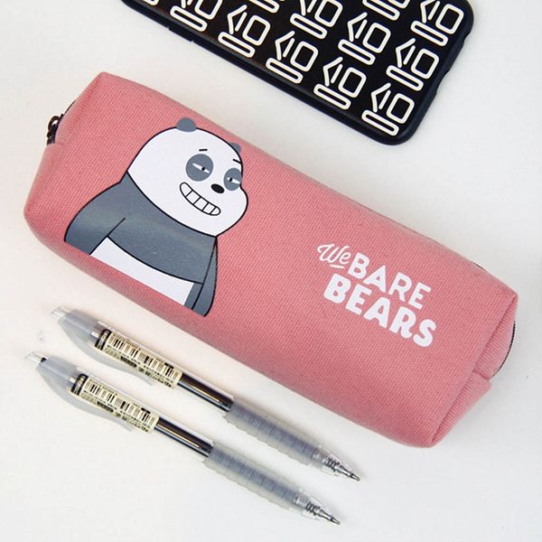 

1 pcs kawaii new canvas large capacity pencil bag pen case stationery storage organizer case school supply stationery
