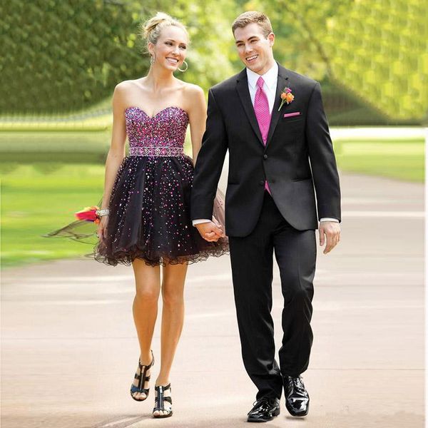 

new groom tuxedos tailor made men suits for wedding 3 piece slim fit men blazers classic fit groomsmen suit casual prom wear jacket+pants 49, Black;gray