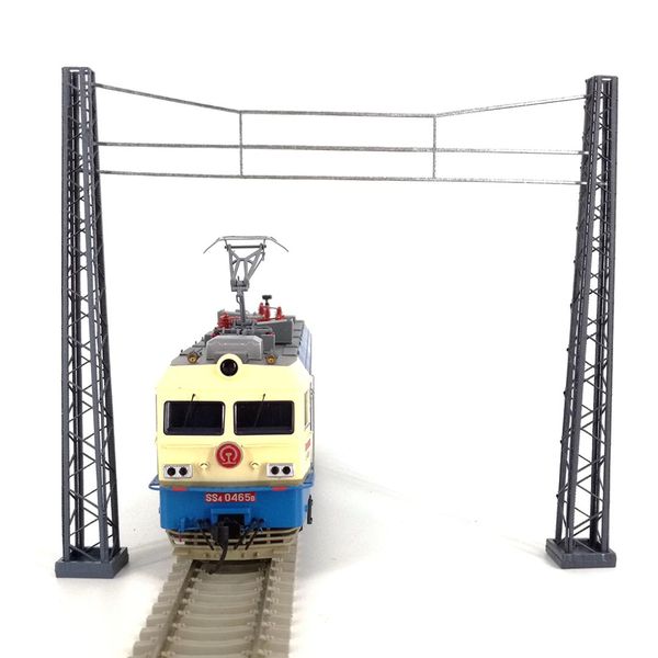 

6pcs 1:87 ho scale train railway scene decoration assembly brackets model for sand table+6pcs crossing net wire model kit