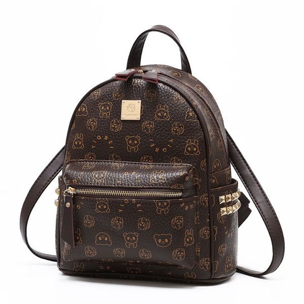 

new fashion women backpack pu leather retro female schoolbags teenage girl travel books rucksack shoulder bags
